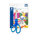 Staedtler Noris 965 Tijera Escolar de Seguridad Zurdos - Agarre Ergonomico Suave - Cuchillas Romas - Longitud 14cm