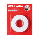 Apli Cinta Adhesiva Doble Cara Foam 3D - 19mm x 228m - Adhesion Fuerte y Duradera - Ideal para Manualidades y Decoracion - Blanco