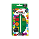 Alpino Pack de 12 Acuarelas - 28mm Diametro - Colores Intensos - Incluye Pincel - Colores Surtidos