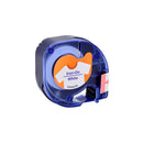 Dymo LetraTag S0718850 Cinta de Etiquetas Textiles de adhesion por plancha Generica para Rotuladora - Texto negro sobre fondo blanco - Ancho 12mm x 2 metros (18769)