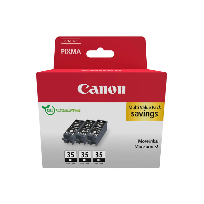 Canon PGI-35BK Multipack de 3 Cartuchos de Tinta Originales Negro - 1509B028