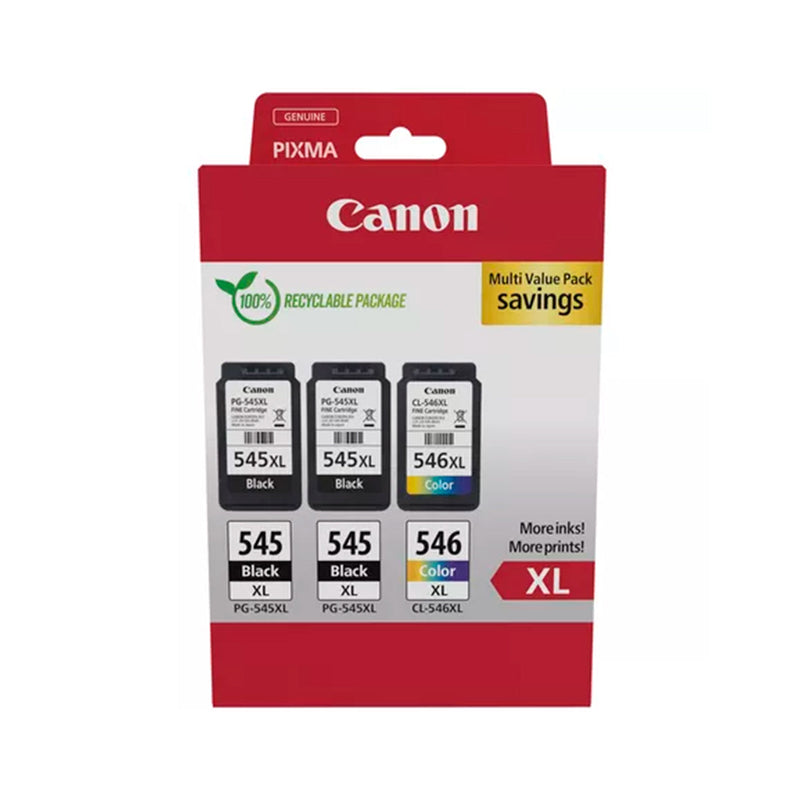 Canon PG-545XL/CL-546XL Multipack de 3 Cartuchos de Tinta Originales - 8286B013